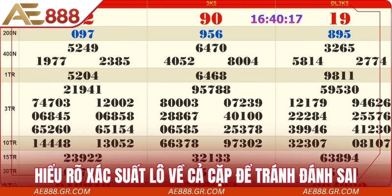 Hiểu rõ xác suất lô về cả cặp để tránh đánh sai chiến lược