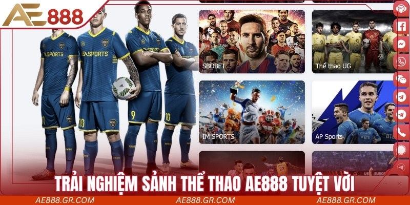 Trải nghiệm sảnh thể thao AE888 tuyệt vời dành cho thành viên